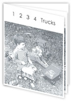 1 2 3 4 Trucks - Print out black and white book for coloring in