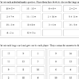 juego de bingo de matemáticas