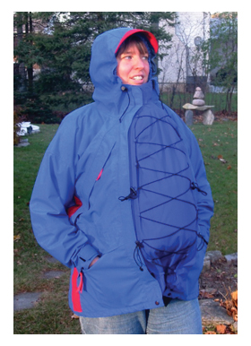 Jennifer, modeling the first Gore-tex insert prototype